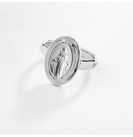 Anillo Sello Milagrosa Plata