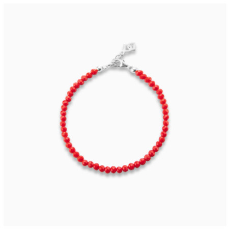 Pulsera de cristales y rojos plata 925
