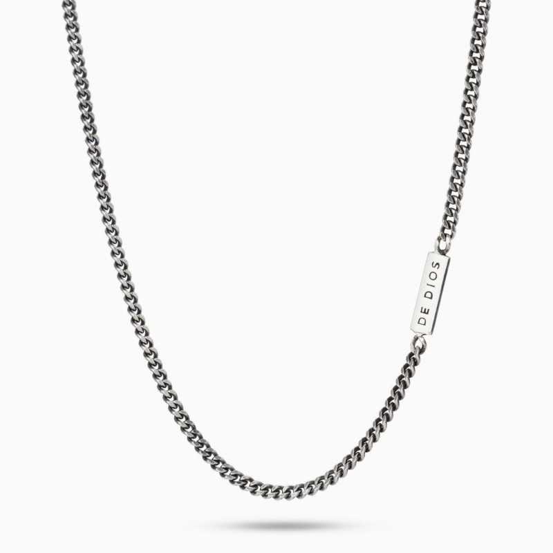 Cadena Grumet 100 Black Plata Hombre