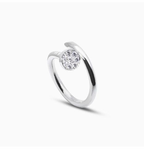 Anillo Clavo Pavé Plata