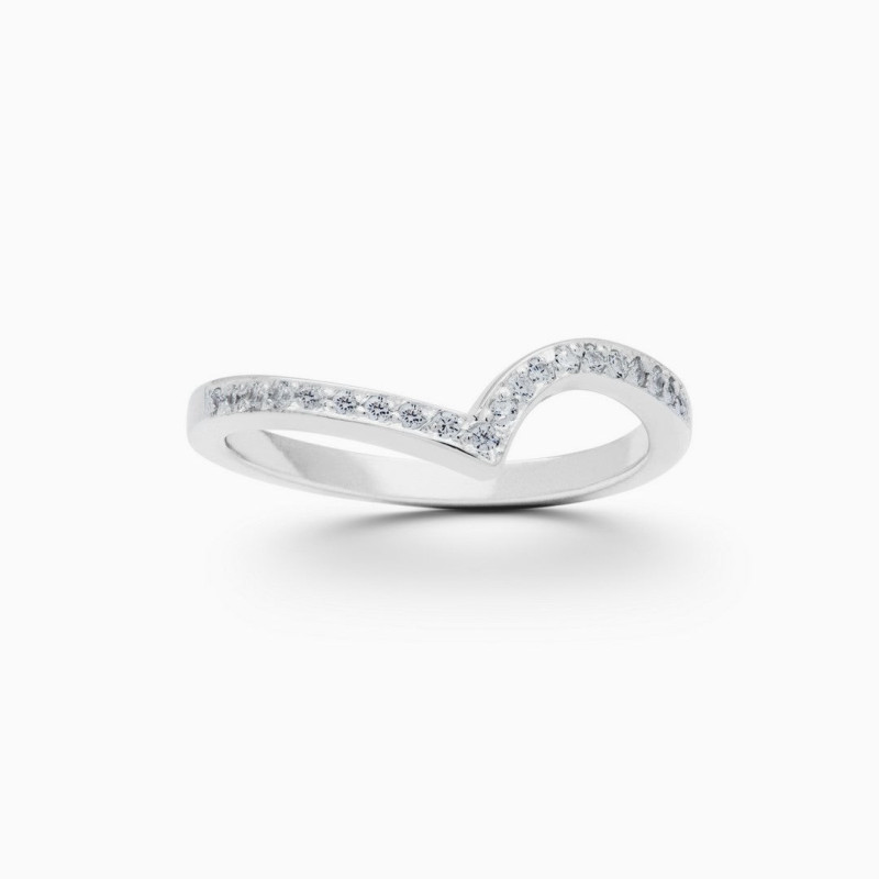 Anillo Ola Pavé Plata