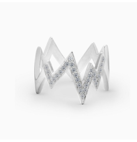 Anillo ZigZag Pavé Plata