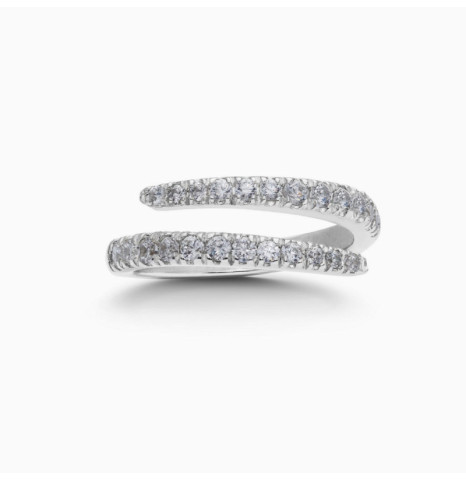 Anillo Cross Pavé Plata