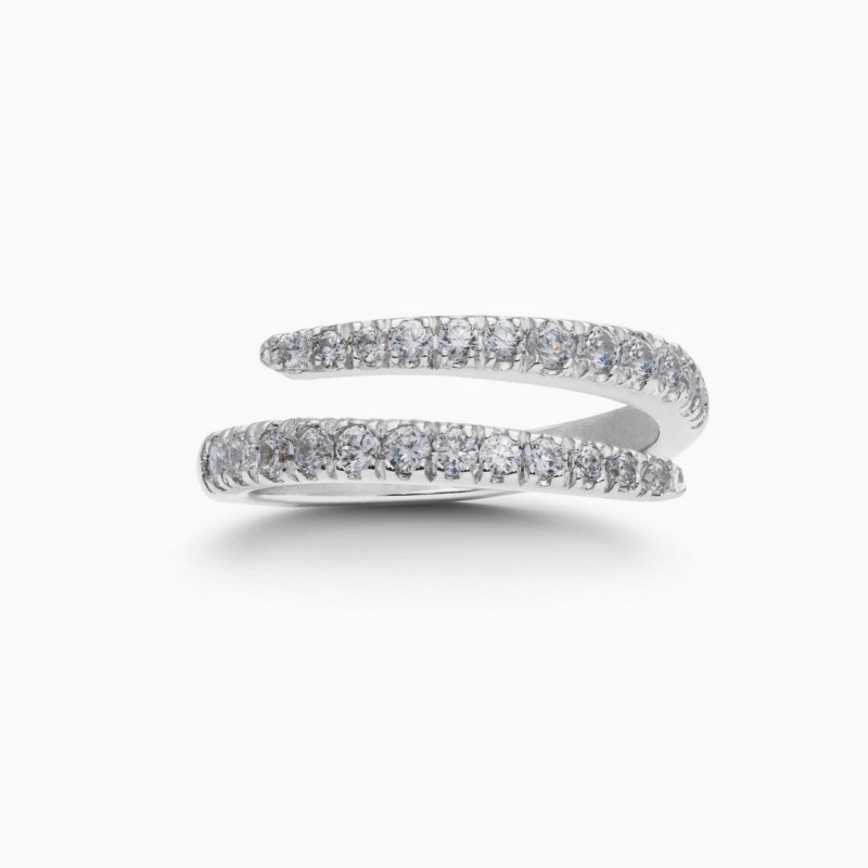 Anillo Cross Pavé Plata
