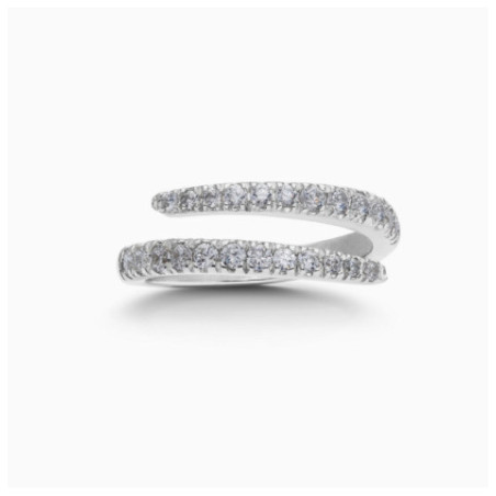Anillo Cross Pavé Plata