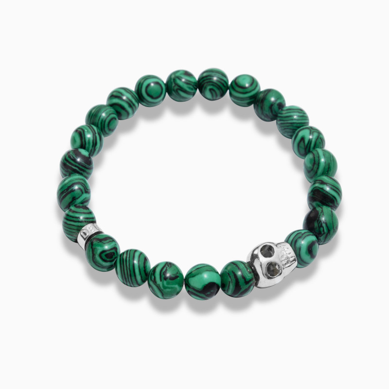 Pulsera SKULL Malaquita