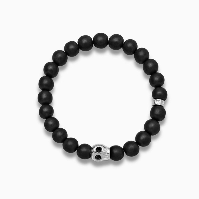 Pulsera SKULL Onix satinado