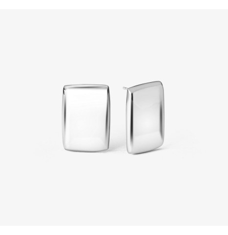 Aros Rectangulares Lisos Plata