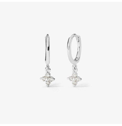 Aros Huggie con Flor...