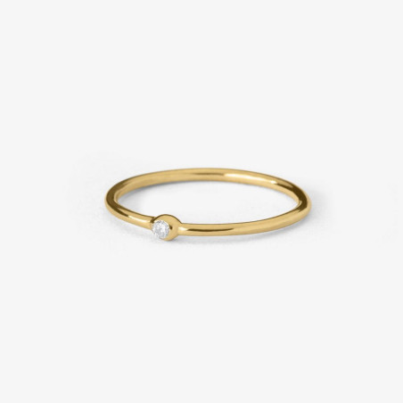 Anillo oro 18k solitario circonita