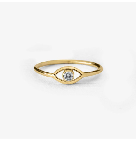 Anillo de oro 18k ojo turco