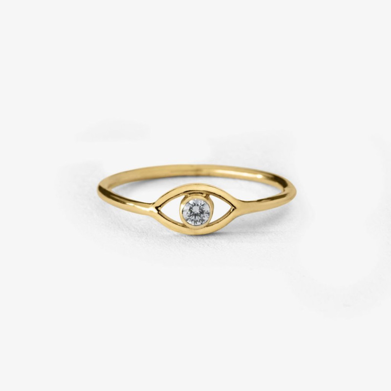 Anillo de oro 18k ojo turco