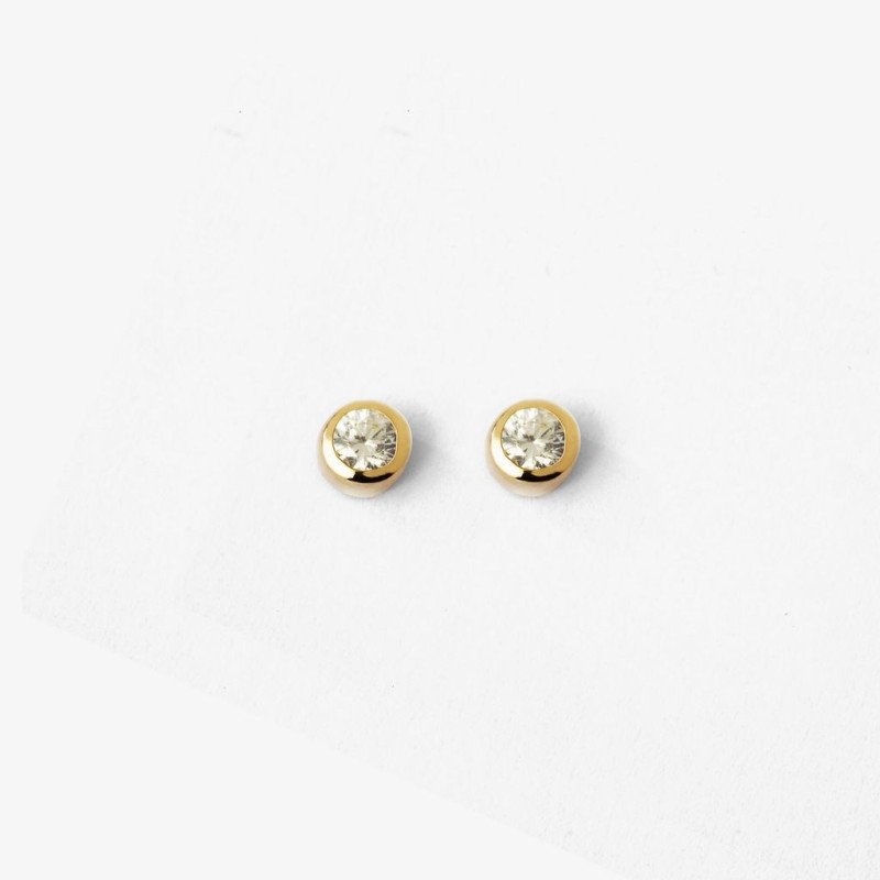 Aros de oro 18k con circón