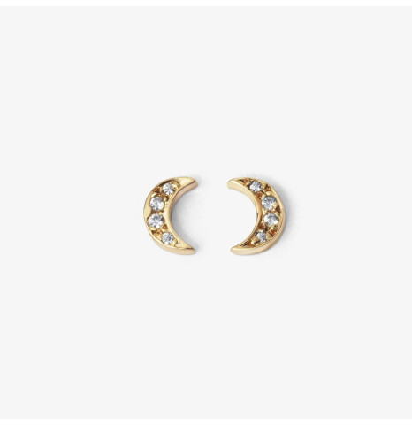 Aros de oro 18k luna con...