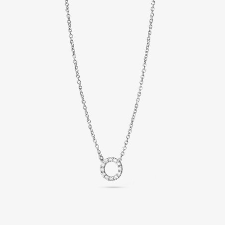 Collar de oro 18k con circulo de circonitas