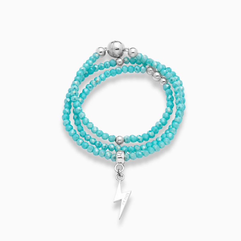 Pulsera cierre iman cristal acqua de 3 vueltas