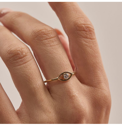 Anillo de oro 18k ojo turco