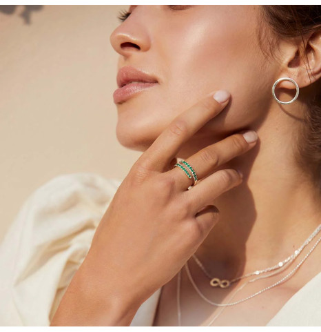 Anillo Cross Pavé Plata