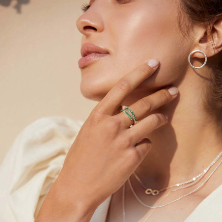 Anillo Cross Pavé Plata