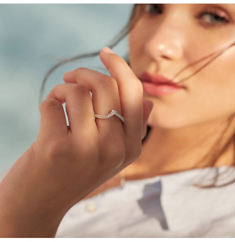 Anillo Ola Pavé Plata
