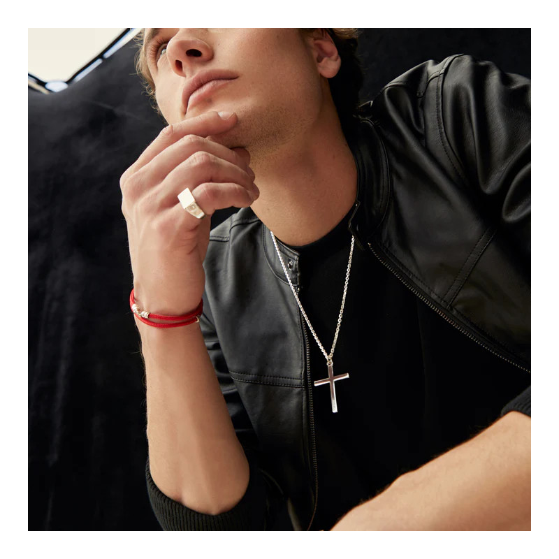 Anillo Sello rectángulo DD Plata Hombre