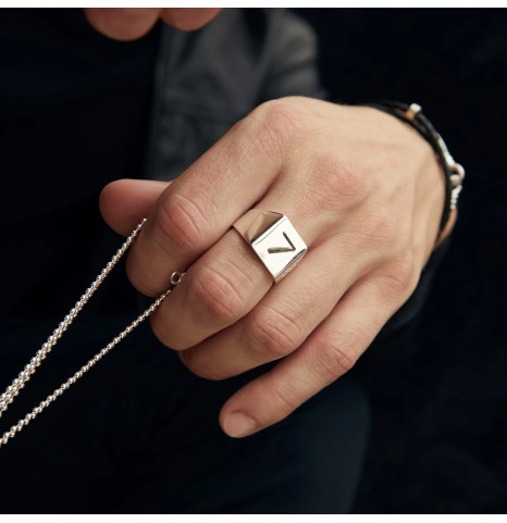 Anillo Sello Cuadrado DD...