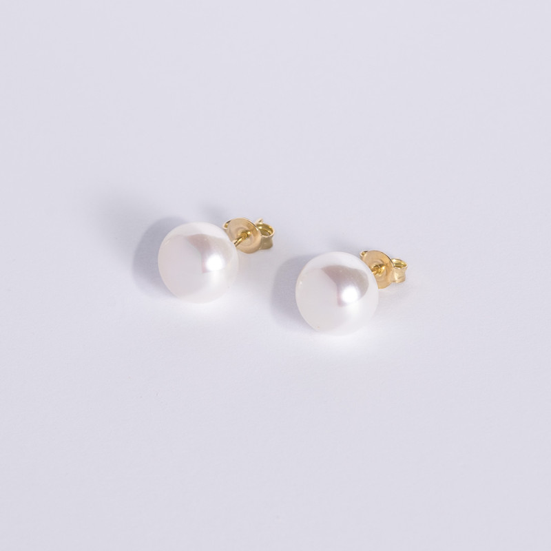 Aros de oro 18k con perla de cultivo