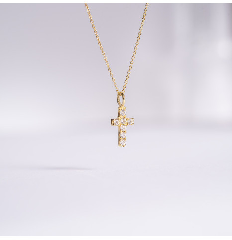 Collar de oro 18k cruz con...