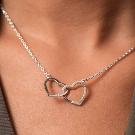 Cadena con traba Corazón Plata