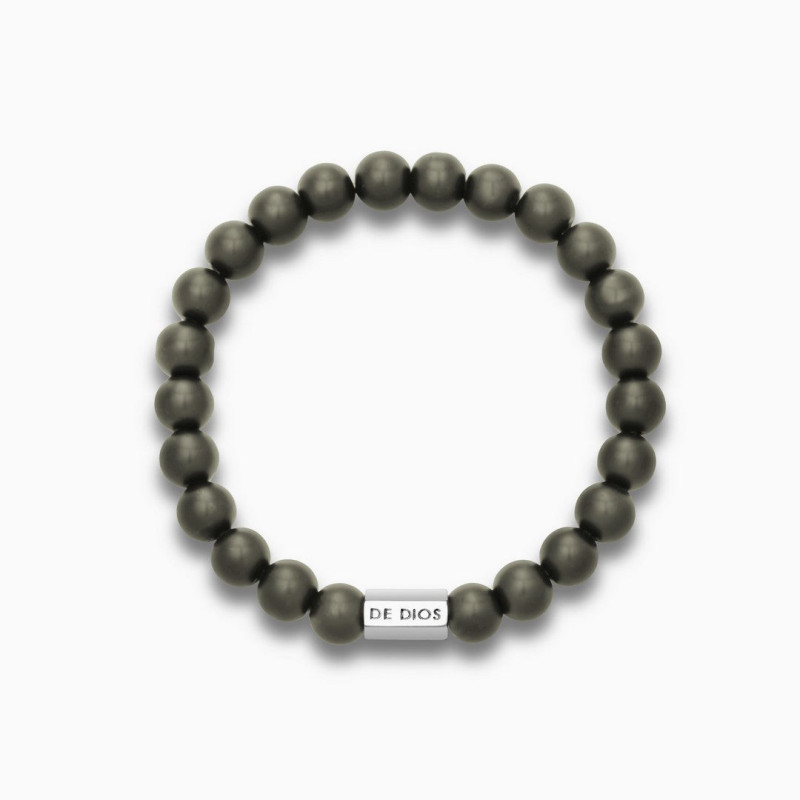 Pulsera de Piedras con Hexágono Plata Hombre