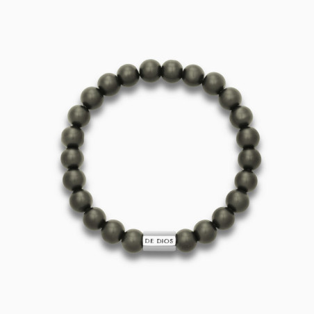 Pulsera de Piedras con Hexágono Plata Hombre