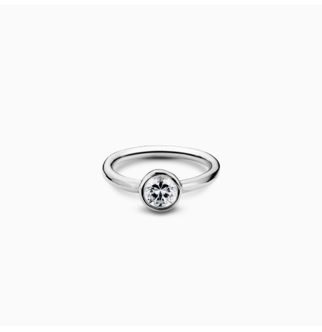 Anillo Liso circón redondo...