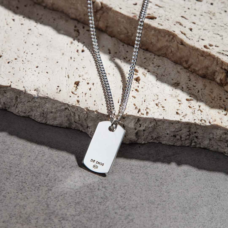 Collar Grumet chapa militar Plata Hombre