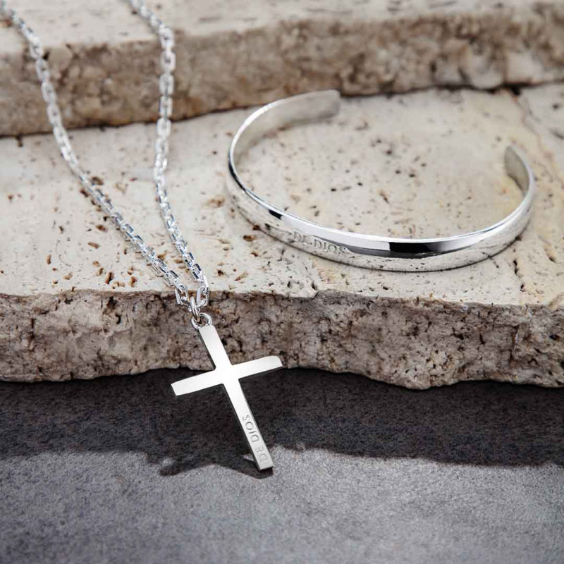 Cadena Forcet con Cruz III Plata Hombre