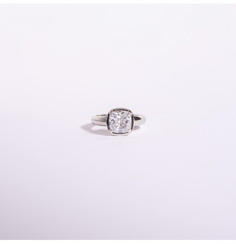 Anillo Cushion 8mm Plata