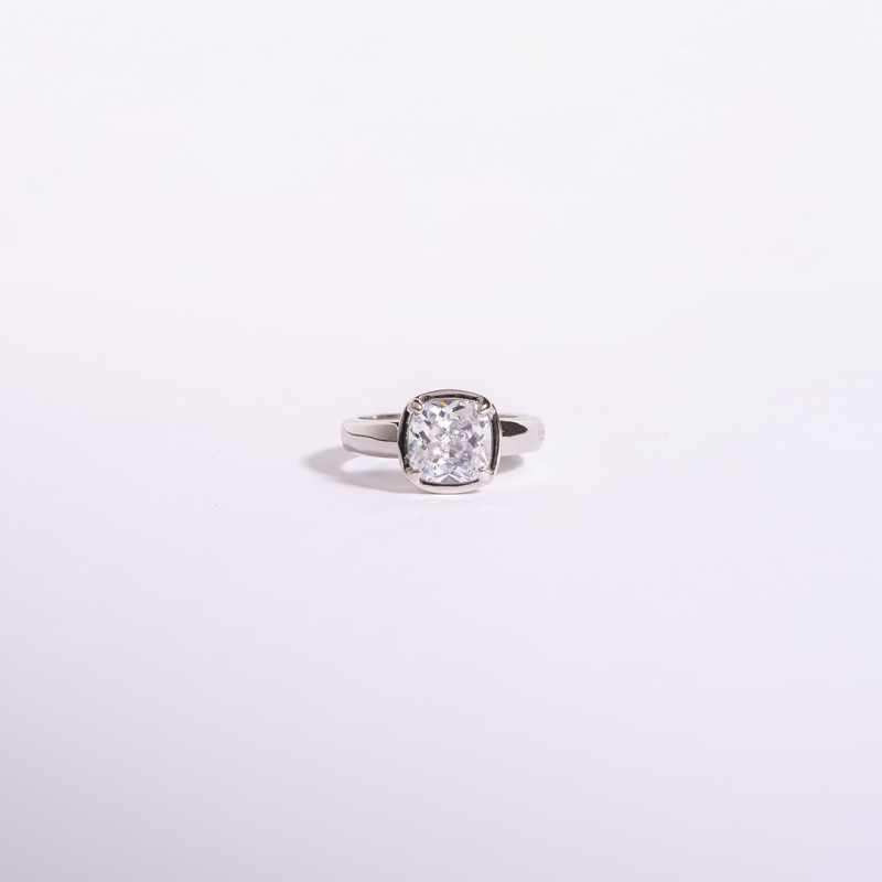 Anillo Cushion 8mm Plata