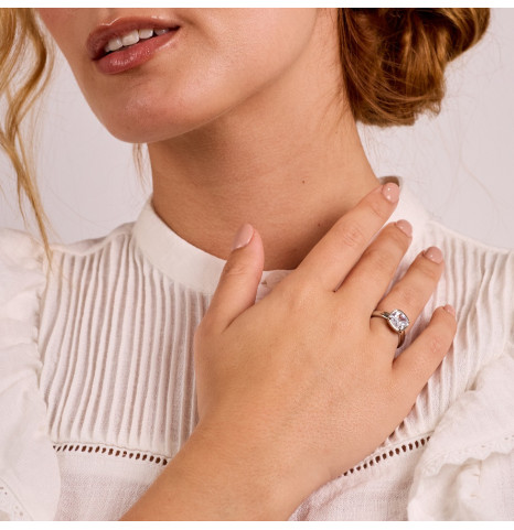 Anillo Cushion 10mm Plata
