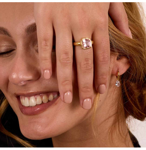 Anillo Cushion 8mm Dorado