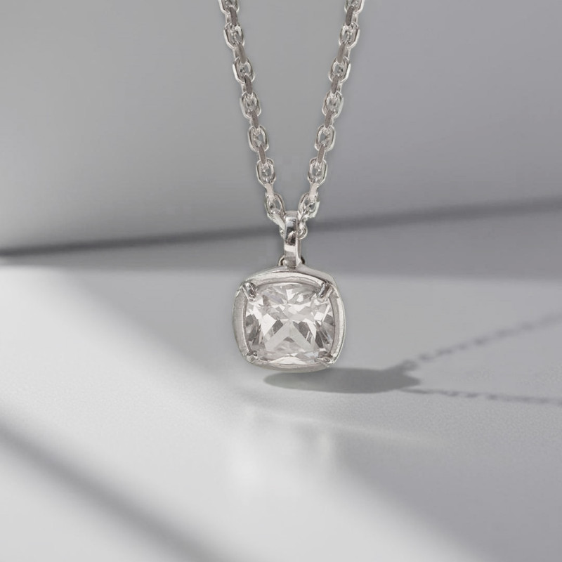 Cadena con circonita cushion Plata