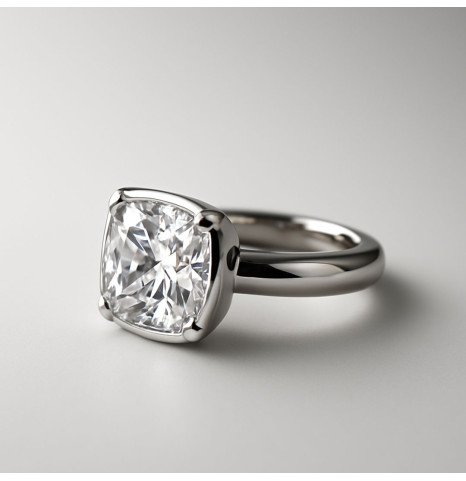 Anillo Cushion 10mm Plata