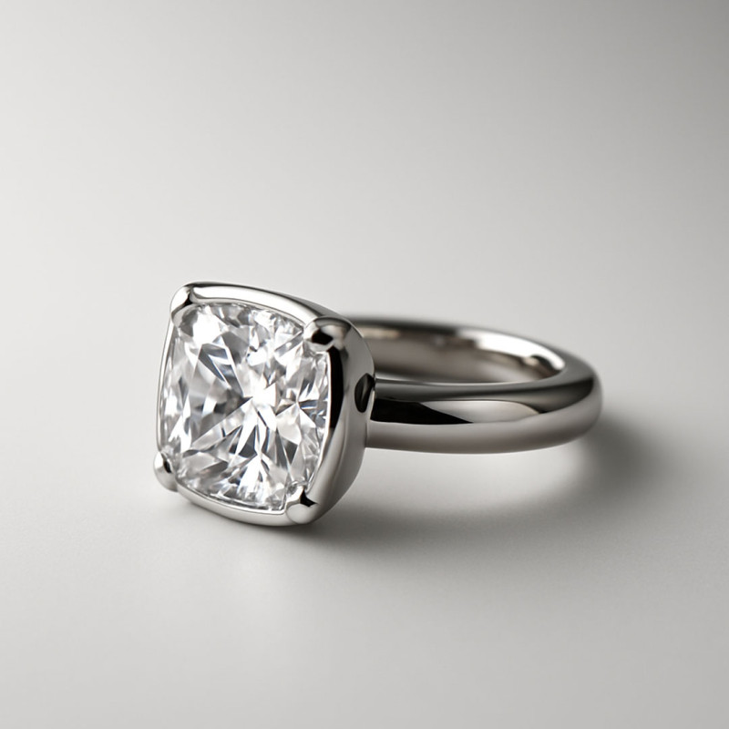 Anillo Cushion 10mm Plata