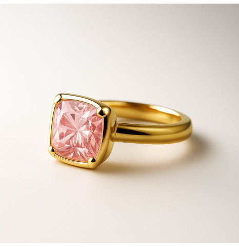 Anillo Cushion 10mm Dorado