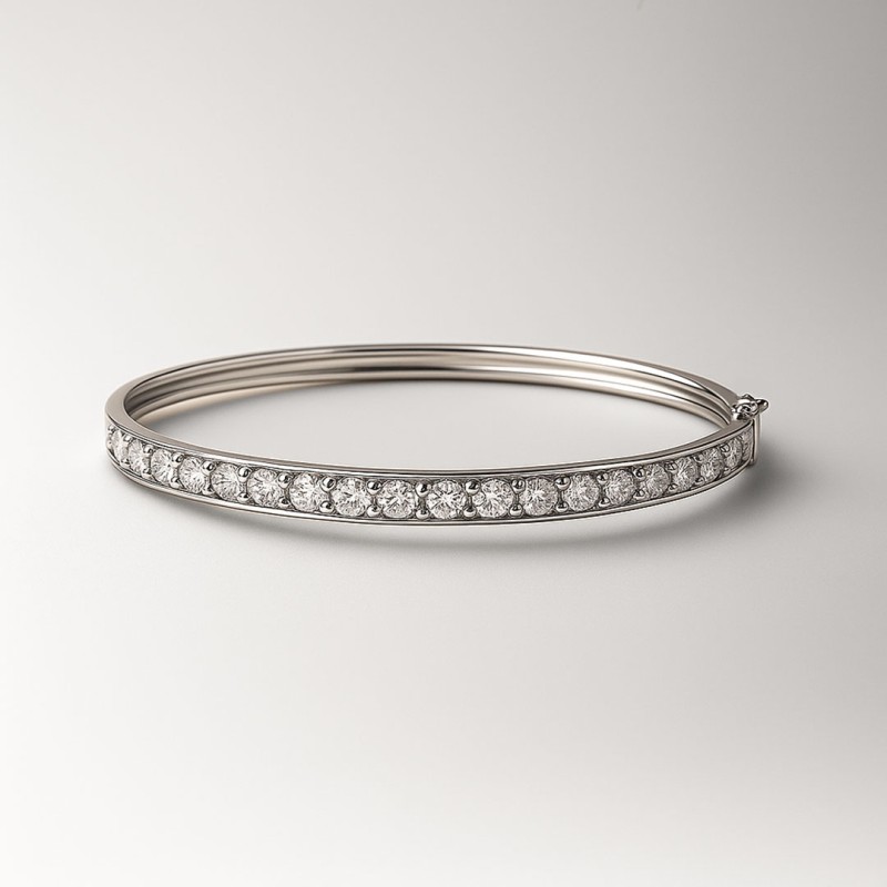 Pulsera Brazalete con circones Plata