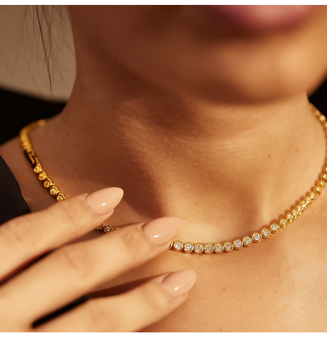 Collar Tennis Dorado