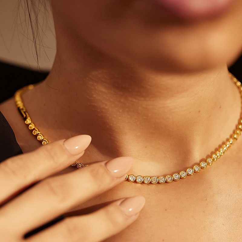 Collar Tennis Dorado