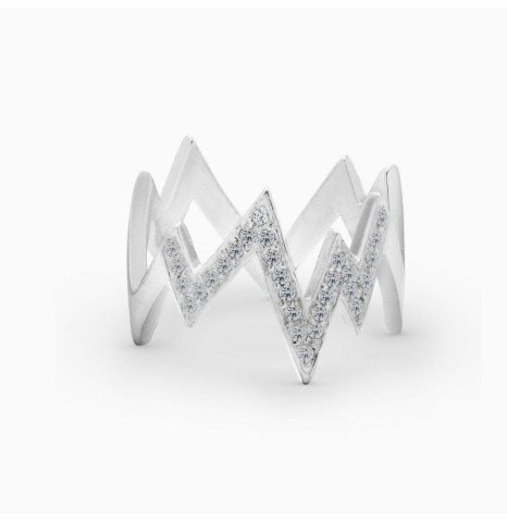 Anillo ZigZag Pavé Plata