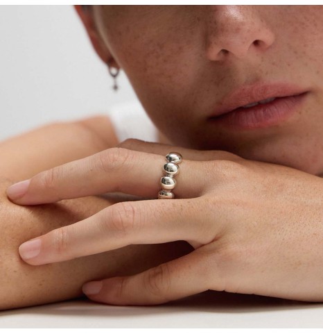 Anillo con Sinfin de Ovalos en Plata 925