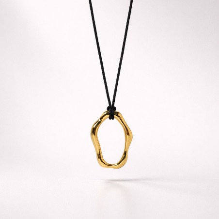 Collar Lazo Cordón con Arandela Orgánica II Dorada