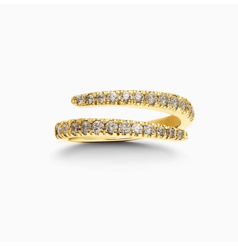 Anillo Cross Pavé Dorado