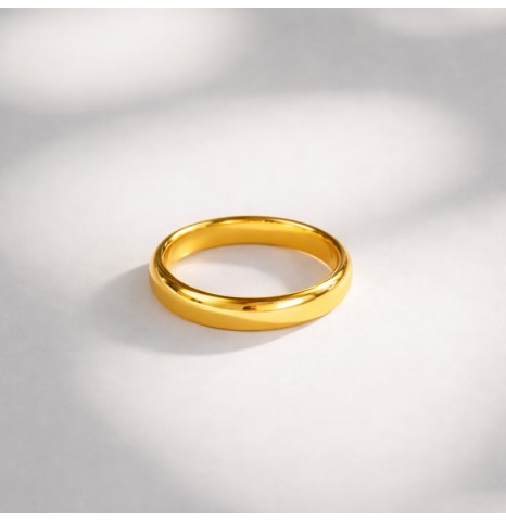 Alianza Oro Amarillo 18k estilo media caña gruesa